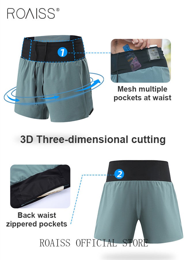 Summer Running Athletic Dry Fit Shorts Rear Zip Pocket Men Workout Fitness Training Pant Breathable