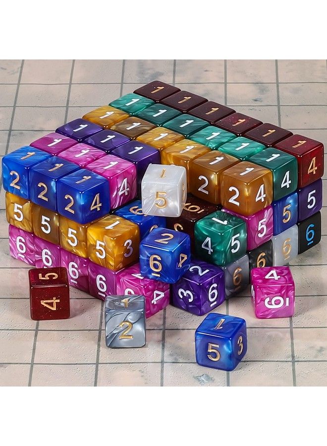 Dnd Polyhedral Dice (100Pcs) With A Dice Bag Compatible With Dungeons And Dragons Dnd Rpg Mtg Role Playing Table Games (10 Colors D6 Dice)