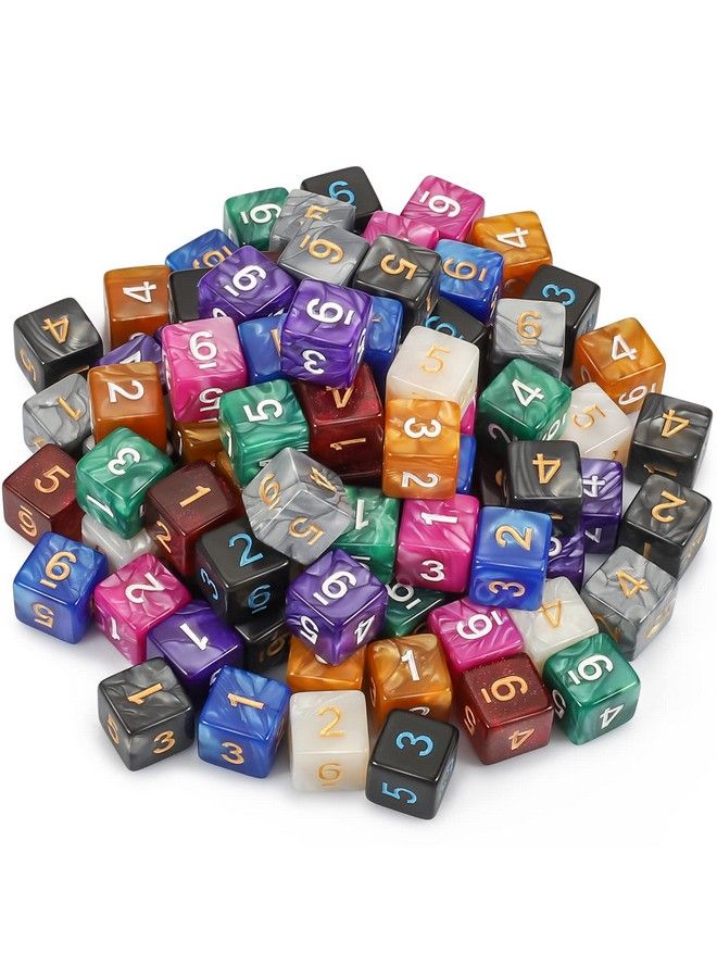 Dnd Polyhedral Dice (100Pcs) With A Dice Bag Compatible With Dungeons And Dragons Dnd Rpg Mtg Role Playing Table Games (10 Colors D6 Dice)