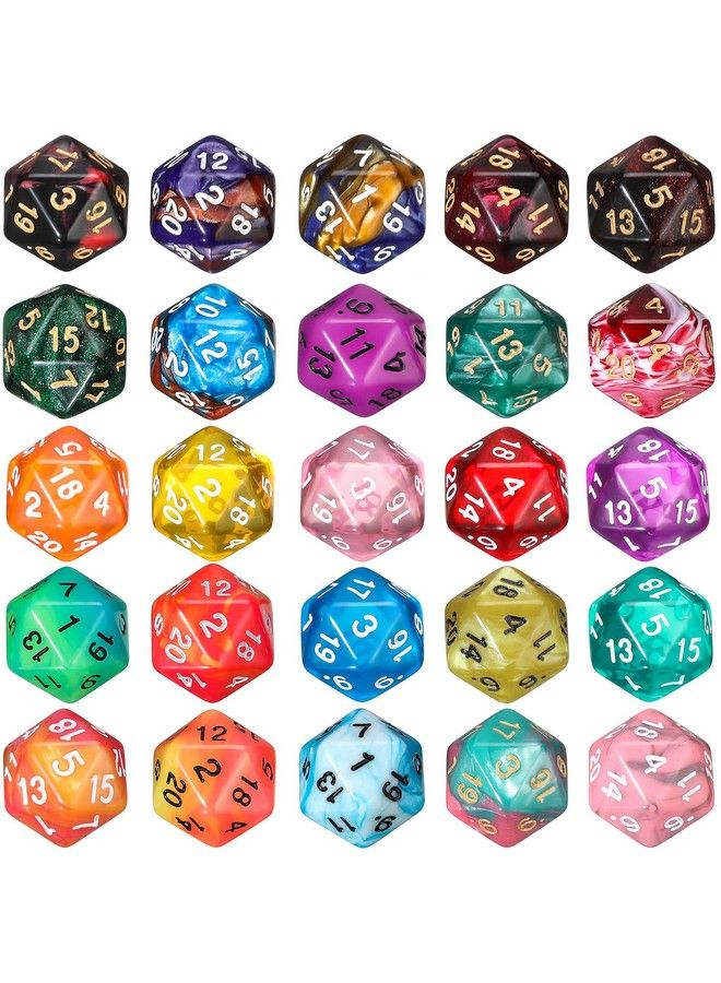 100 Pieces Polyhedral Dice Set With Black Pouch 20 Sided Polyhedral Dice Compatible With Rpg Mtg Table Games Multi Colored Assortment (20 Sided Style 100 Pieces)