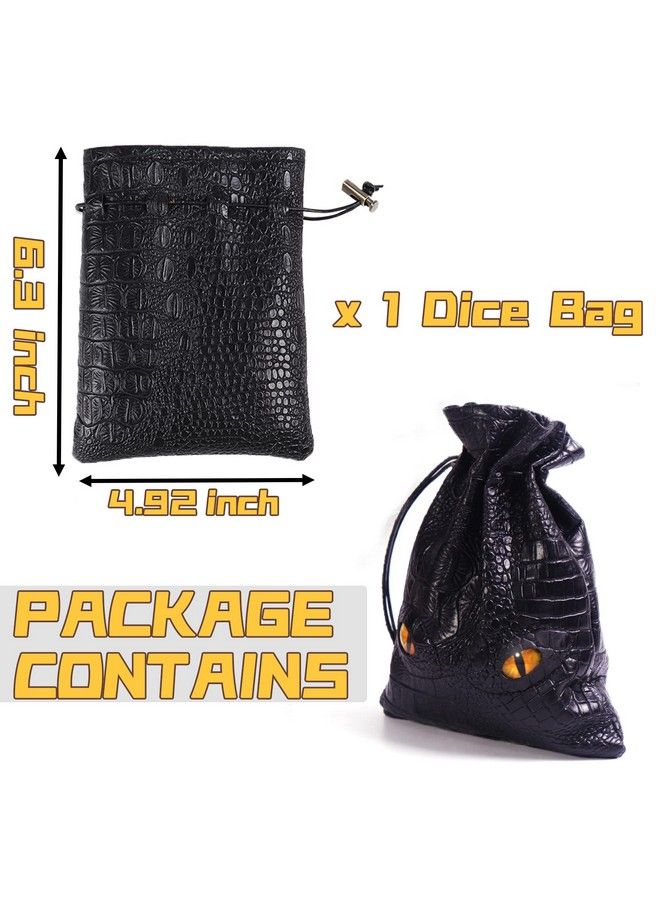 Dnd Dice Bag Can Hold 6 Set Dice Black Dice Pouch For Board Game Medieval Leather Coins Bag D And D Dice Storage Bag For Rpg Game Dnd Game Accessories For New To Master