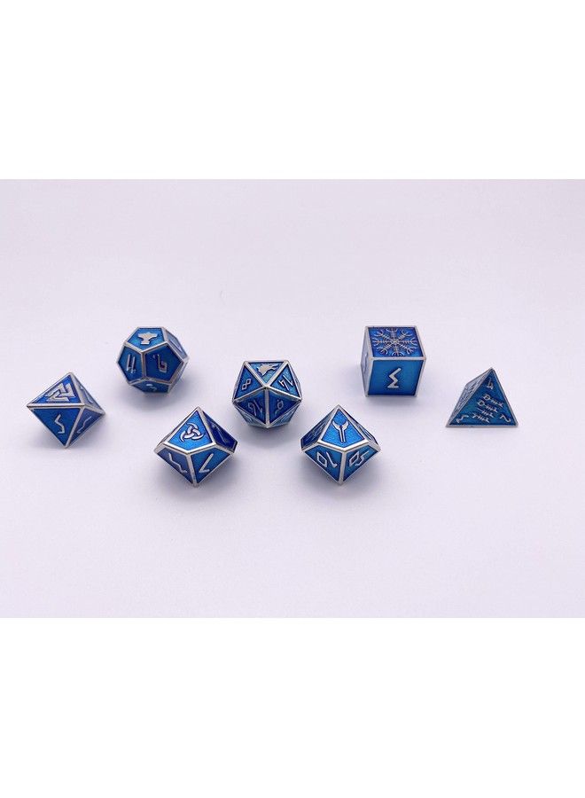 Set Of 7 Witchs Fire Norse Series Full Metal Polyhedral Dice By Norse Foundry ; Rpg Math Games Dnd Pathfinder …