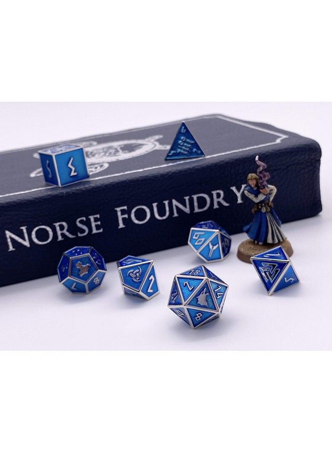 Set Of 7 Witchs Fire Norse Series Full Metal Polyhedral Dice By Norse Foundry ; Rpg Math Games Dnd Pathfinder …