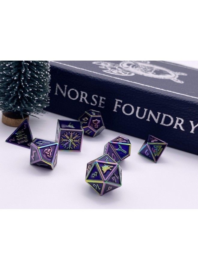 Set Of 7 Draugr Norse Series Full Metal Polyhedral Dice By Norse Foundry ; Rpg Math Games Dnd Pathfinder …