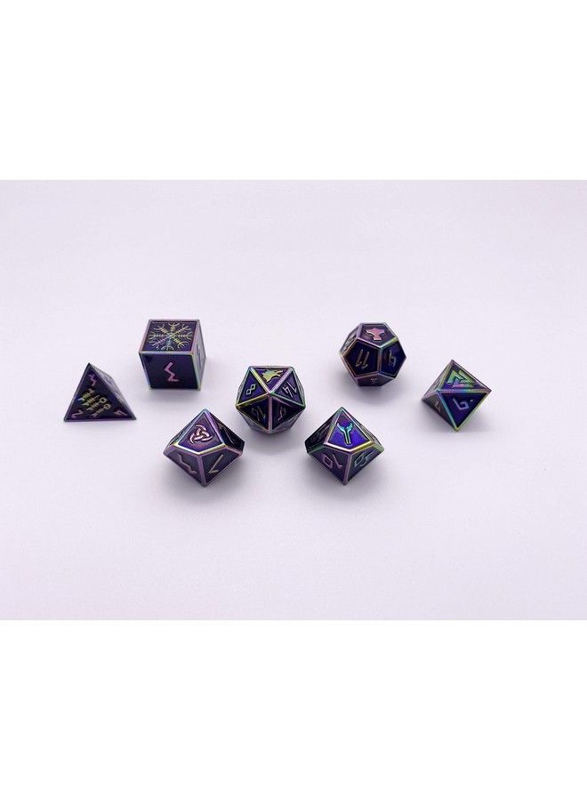 Set Of 7 Draugr Norse Series Full Metal Polyhedral Dice By Norse Foundry ; Rpg Math Games Dnd Pathfinder …