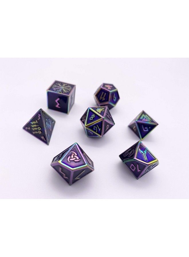 Set Of 7 Draugr Norse Series Full Metal Polyhedral Dice By Norse Foundry ; Rpg Math Games Dnd Pathfinder …