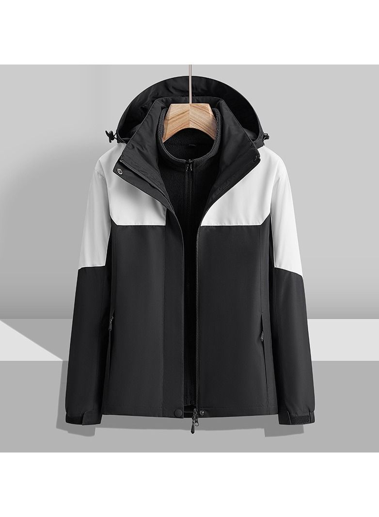 Three-in-one Detachable Two-piece Hood Waterproof Overcoat