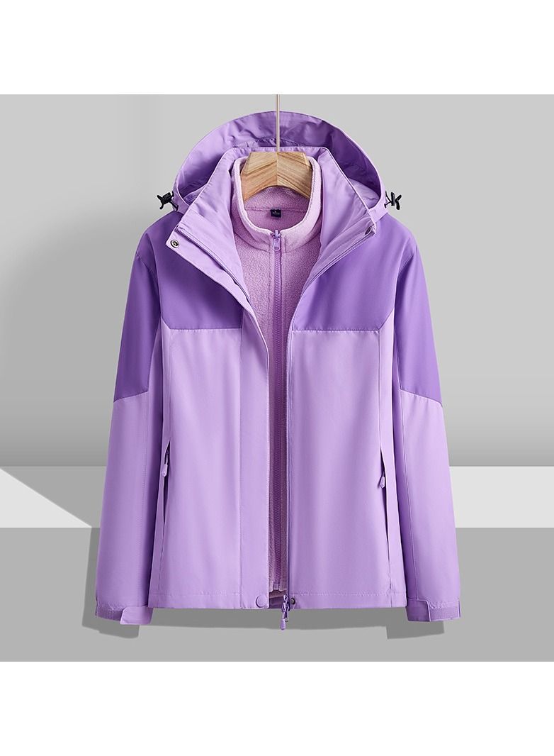 Three-in-one Detachable Two-piece Hood Waterproof Overcoat