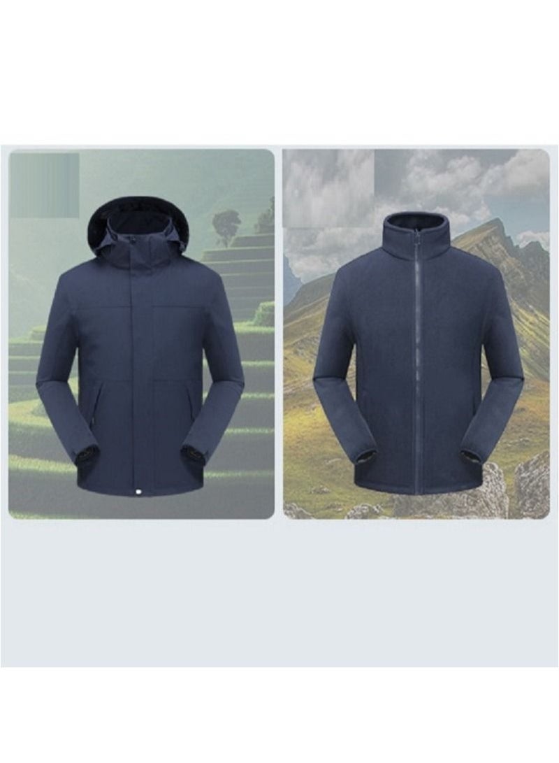 Three-in-one Detachable  Hood Waterproof Overcoat One-piece 1pcs