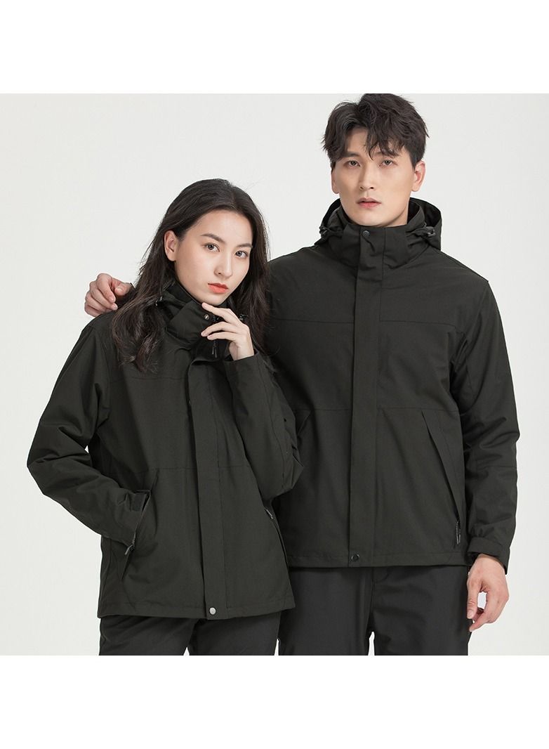 Three-in-one Detachable  Hood Waterproof Overcoat One-piece 1pcs