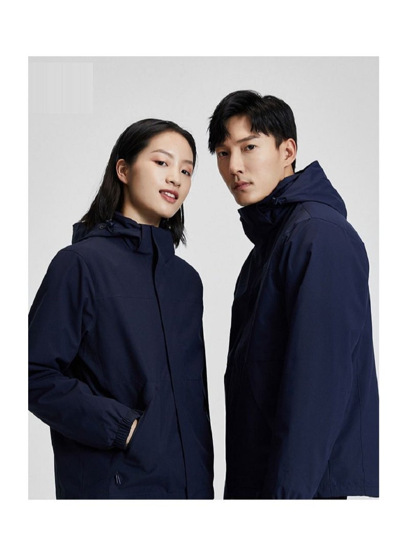 Three-in-one Detachable Two-piece Hood Waterproof Overcoat