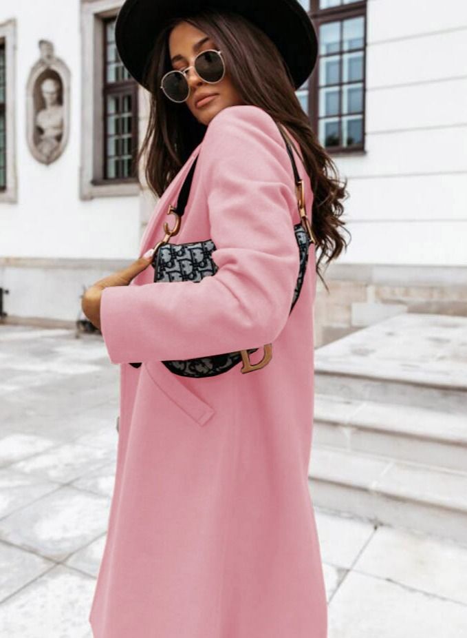 Autumn And Winter New Fashion Solid Color Wool Overcoat