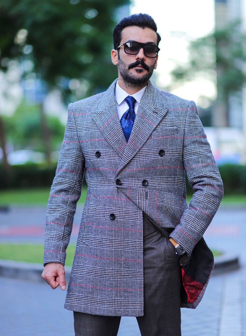 Levantino Long  Checkes Overcoat