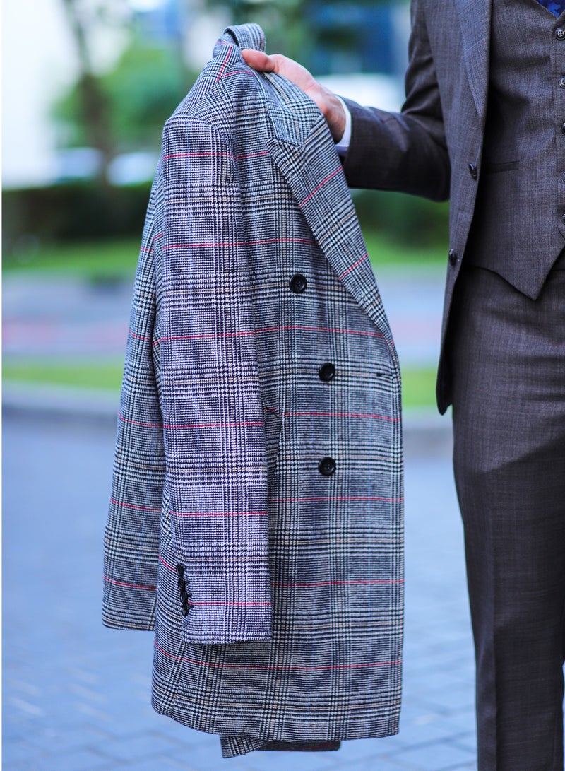 Levantino Long  Checkes Overcoat