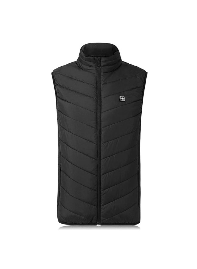 Solid Pattern High Neck Jacket Black