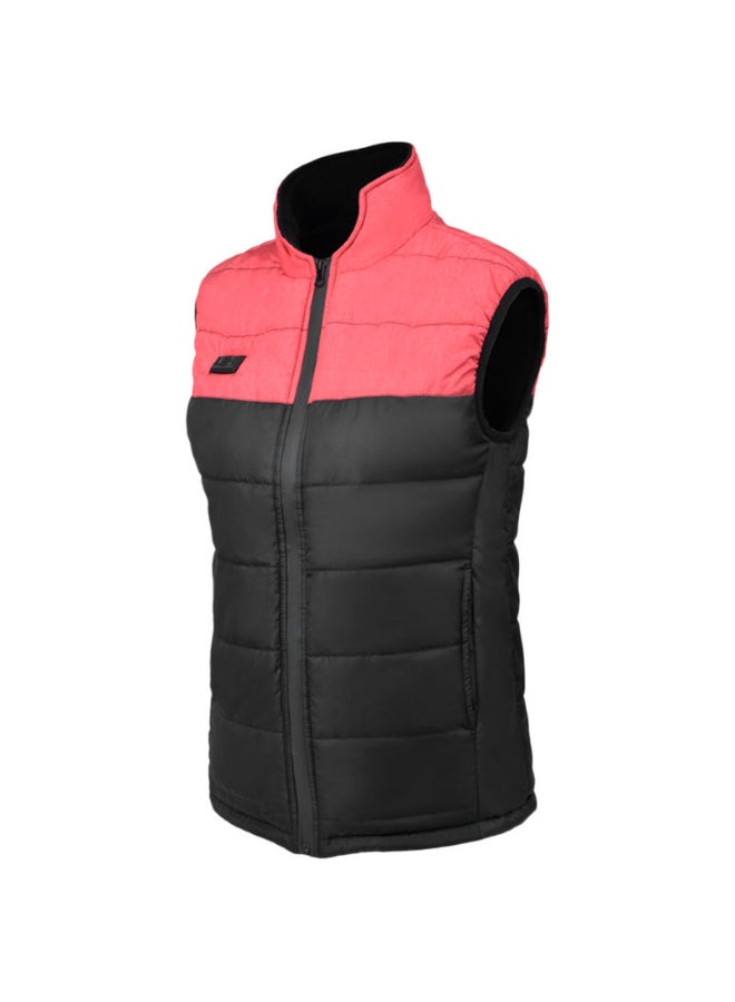 Colourblock Pattern Sleeveless Vest Black/Pink