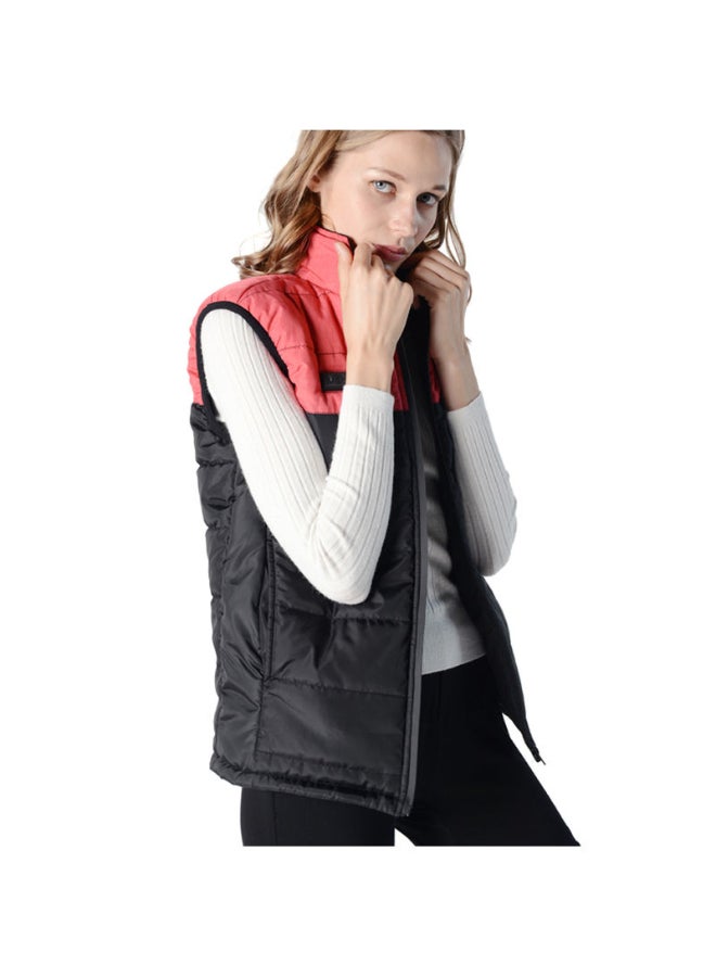 Colourblock Pattern Sleeveless Vest Black/Pink