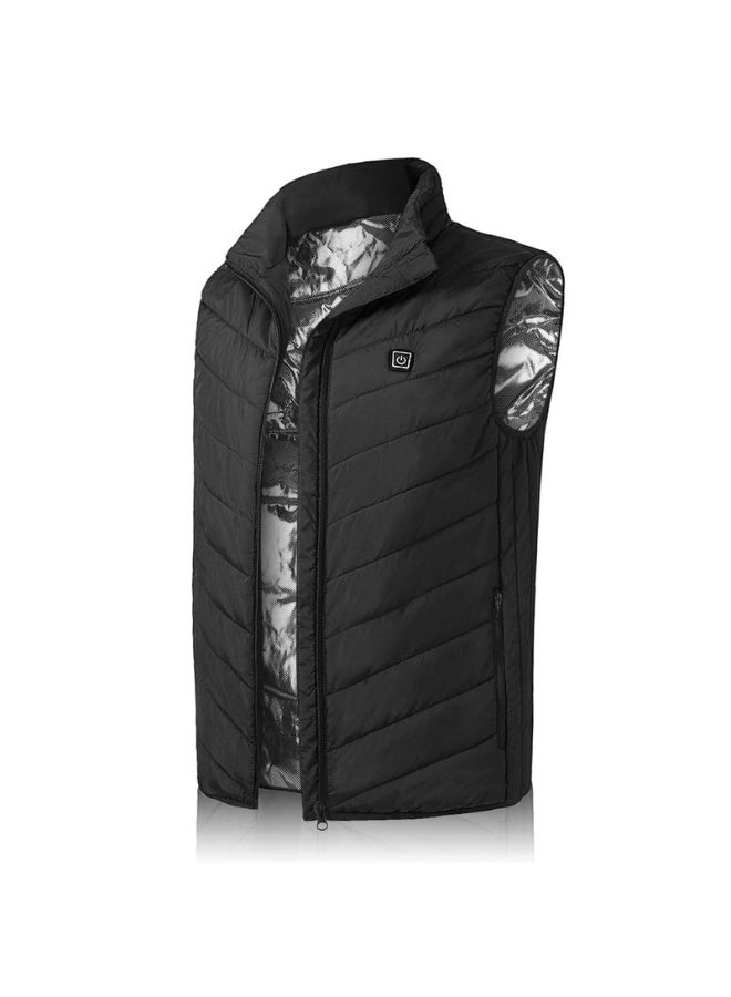 Solid Pattern High Neck Jacket Black