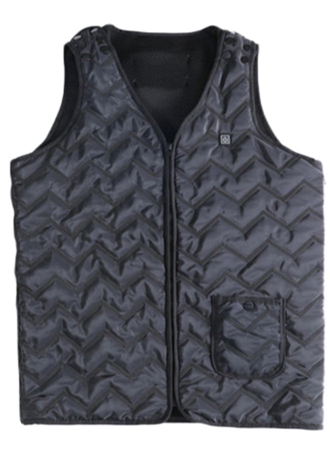 Solid Pattern V-Neck Vest Black