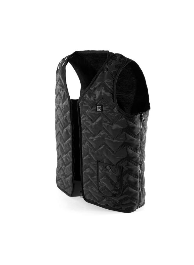 Solid Pattern V-Neck Vest Black