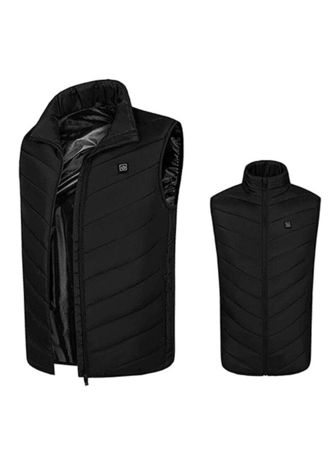 Solid Pattern Sleeveless Vest Black