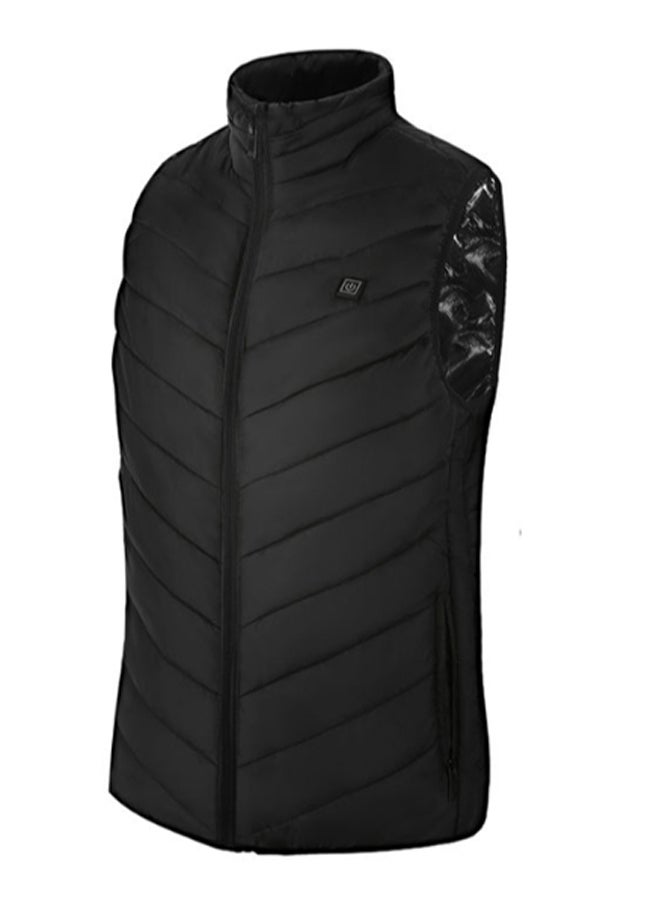 Solid Pattern Sleeveless Vest Black