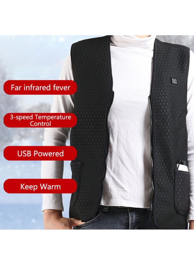 Solid Pattern V-Neck Vest Black