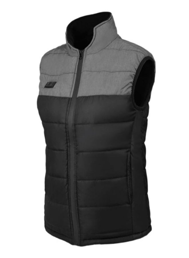 Colourblock Pattern Sleeveless Vest Black/Grey