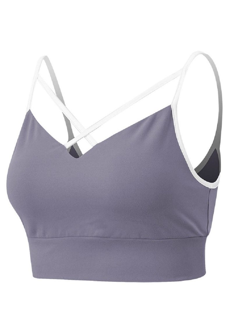 New  nylon shock gathering running bra yoga vest