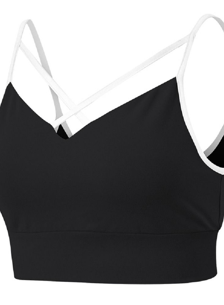 New  nylon shock gathering running bra yoga vest