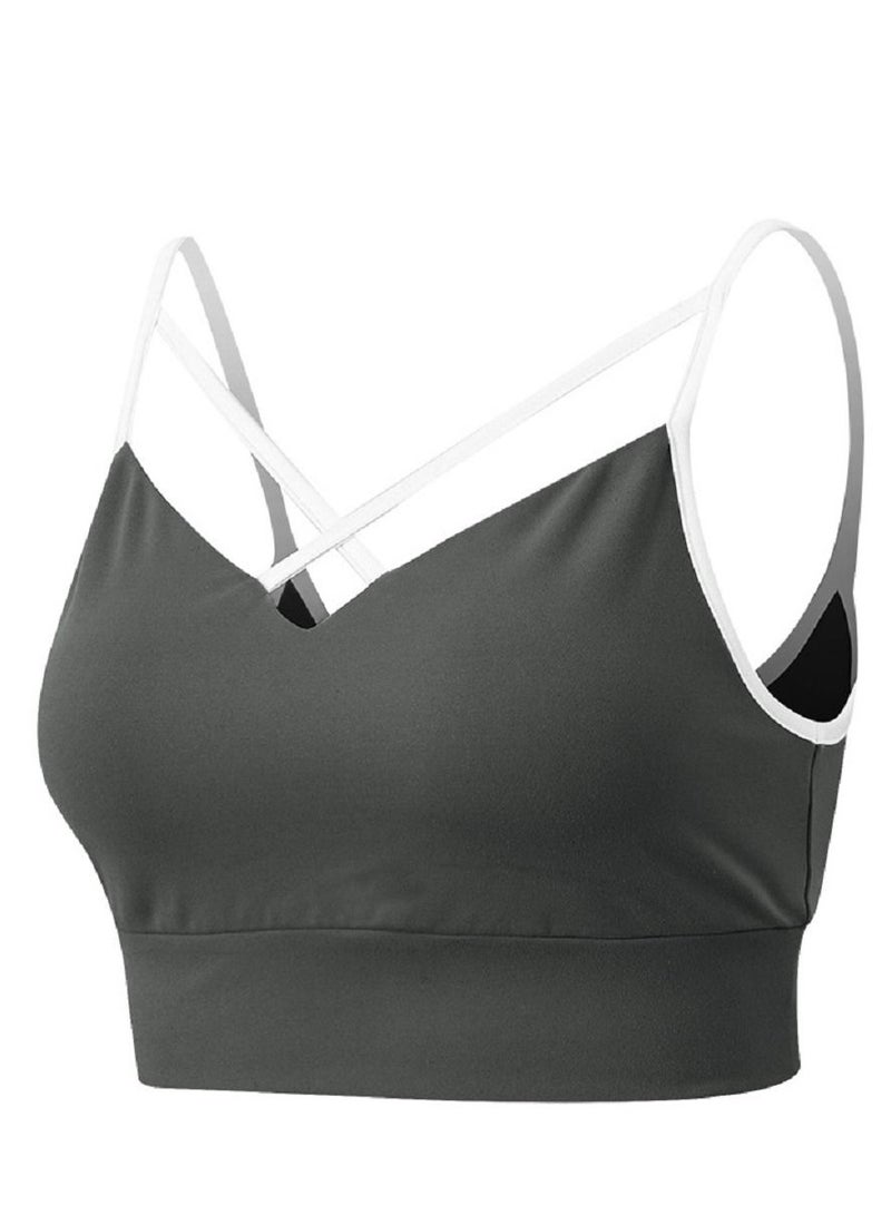 New  nylon shock gathering running bra yoga vest