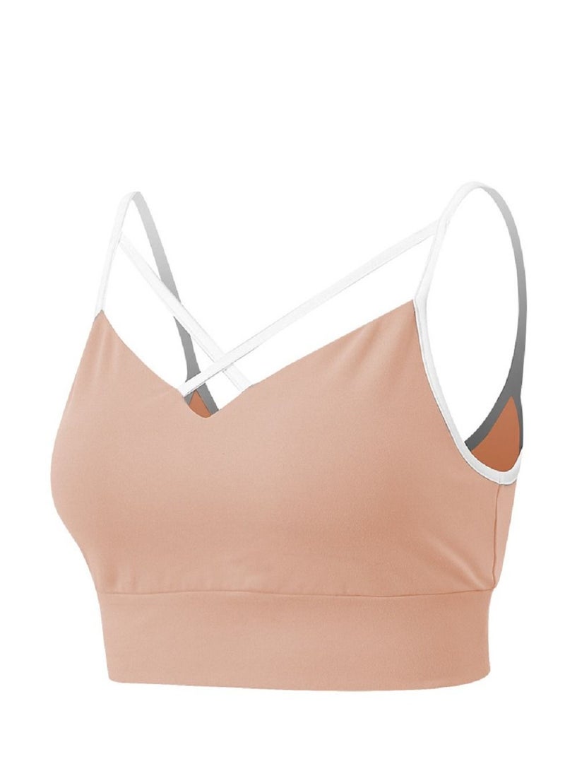 New  nylon shock gathering running bra yoga vest