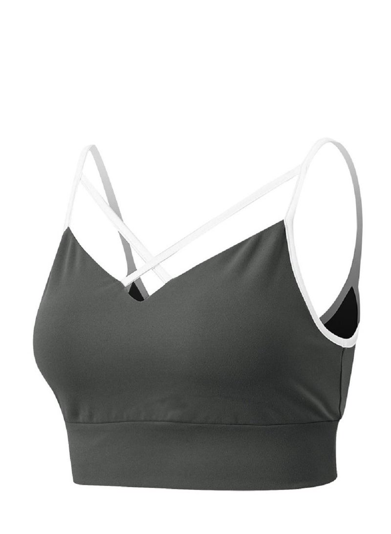 New  nylon shock gathering running bra yoga vest