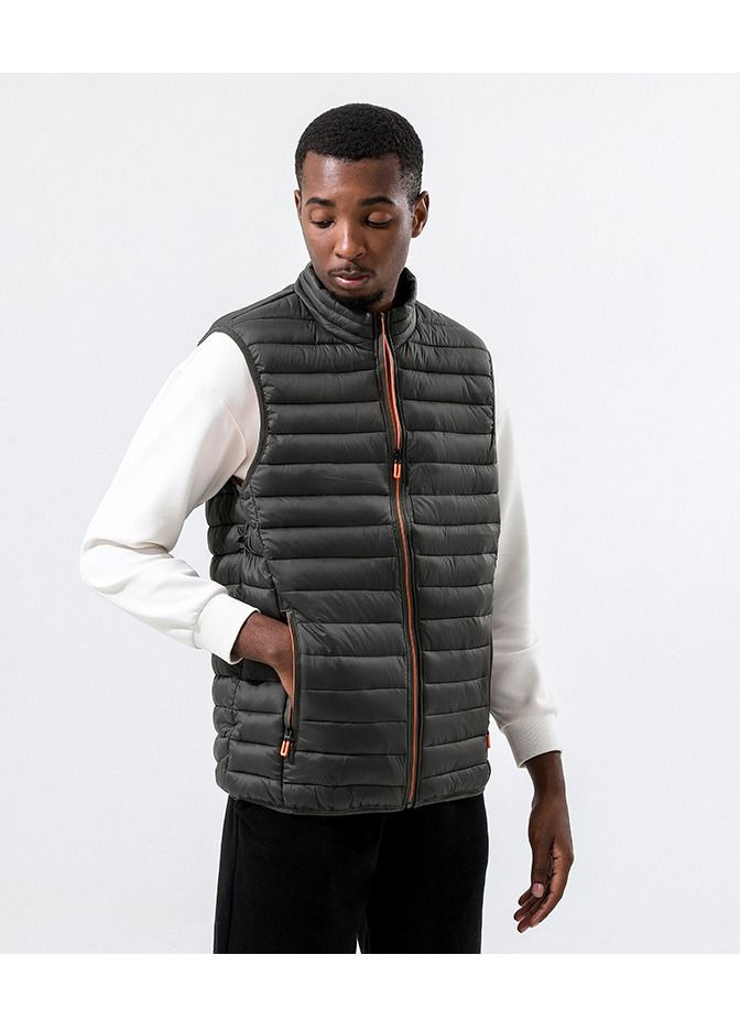 Autumn Winter Men Stand Collar Sleeveless Warm Vest