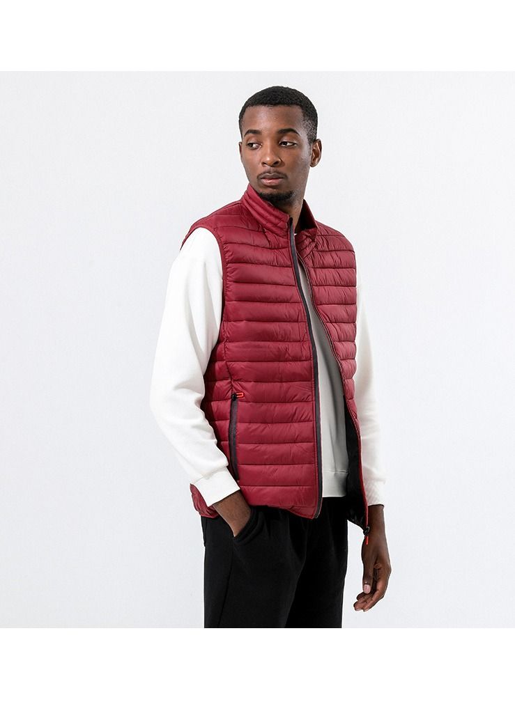 Autumn Winter Men Stand Collar Sleeveless Warm Vest