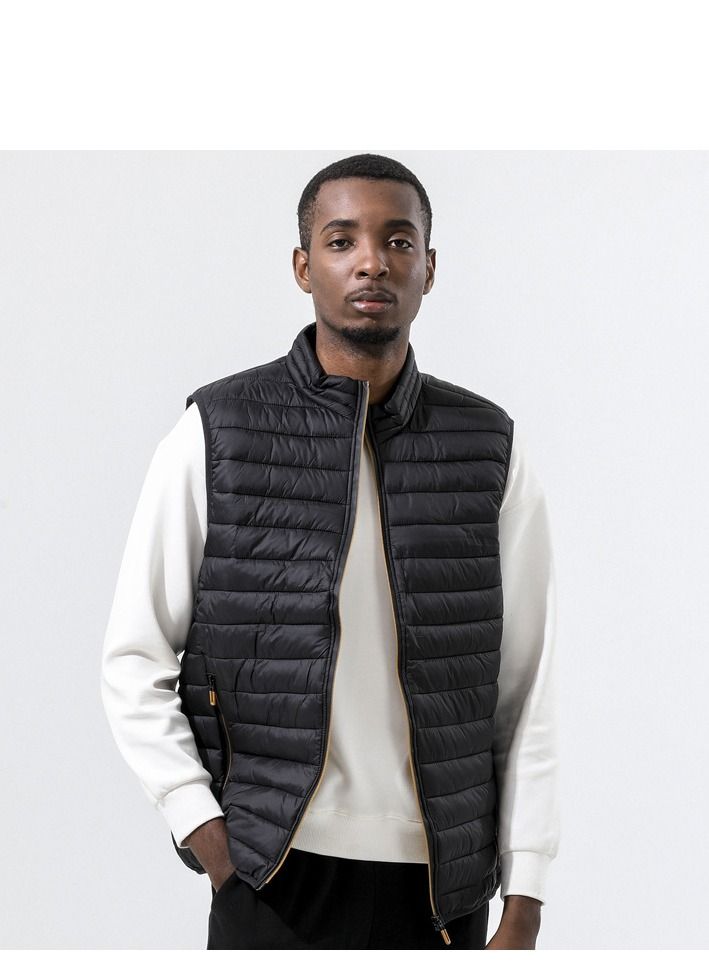 Autumn Winter Men Stand Collar Sleeveless Warm Vest