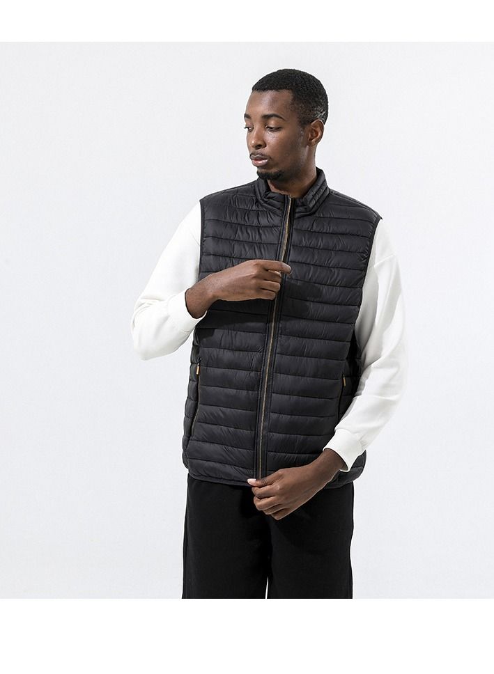 Autumn Winter Men Stand Collar Sleeveless Warm Vest