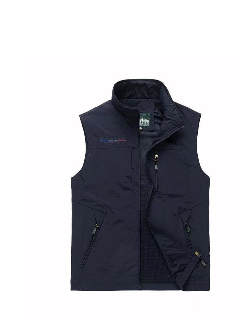 Spring And Autumn Style Men's Casual Outdoor Standing Collar Vest