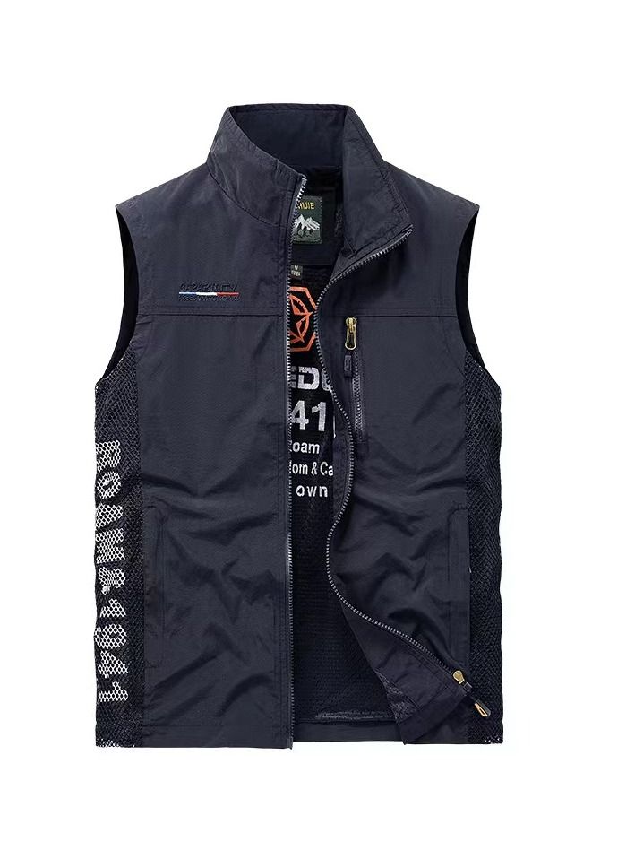 Spring And Autumn Style Men's Casual Outdoor Standing Collar Vest