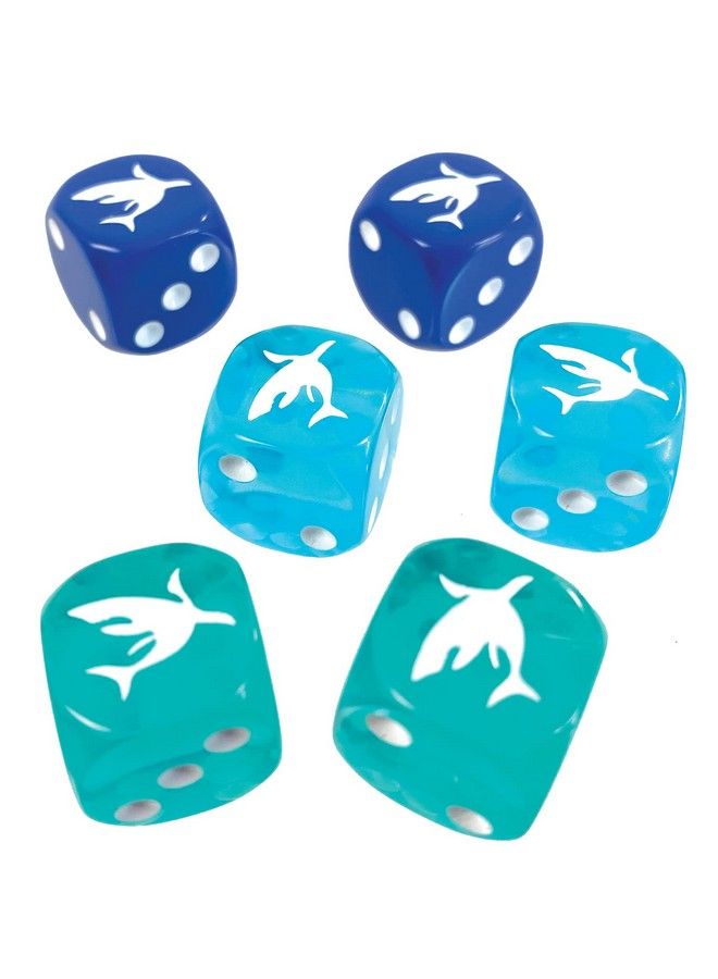 Shark D6 Dice Set ; 6 Pcs ; 16Mm Sixsided ; Translucent Dice ; Tabletop Roleplaying Games ; Rpg ; From Steve Jackson Games