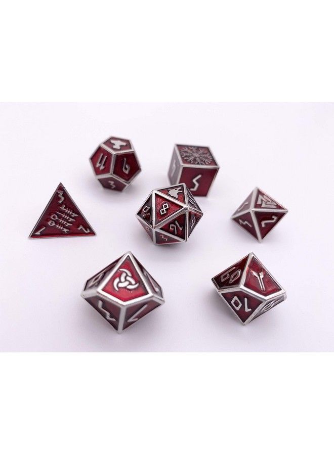 Set Of 7 Vampire Blood Norse Series Full Metal Polyhedral Dice Rpg Math Games Dnd Pathfinder …