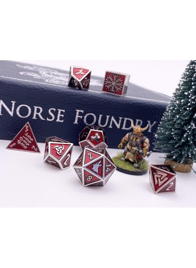 Set Of 7 Vampire Blood Norse Series Full Metal Polyhedral Dice Rpg Math Games Dnd Pathfinder …