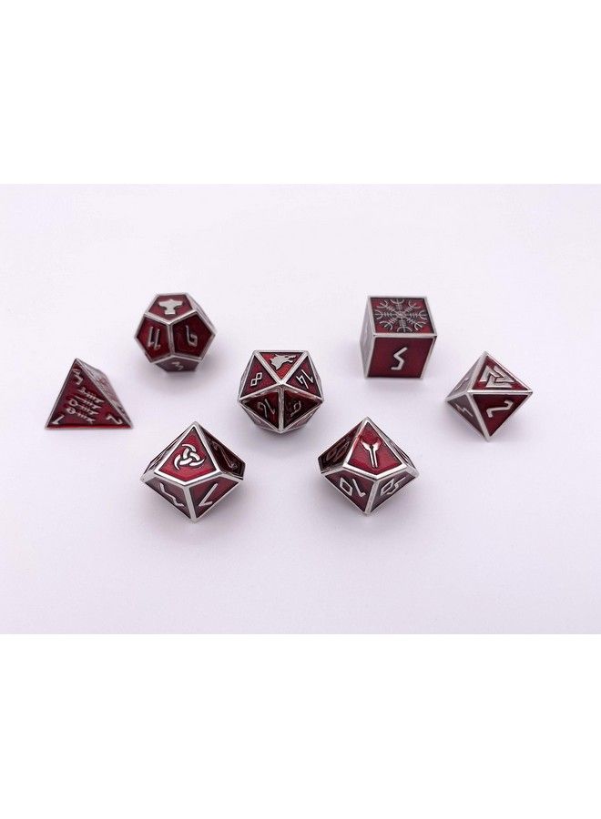 Set Of 7 Vampire Blood Norse Series Full Metal Polyhedral Dice Rpg Math Games Dnd Pathfinder …