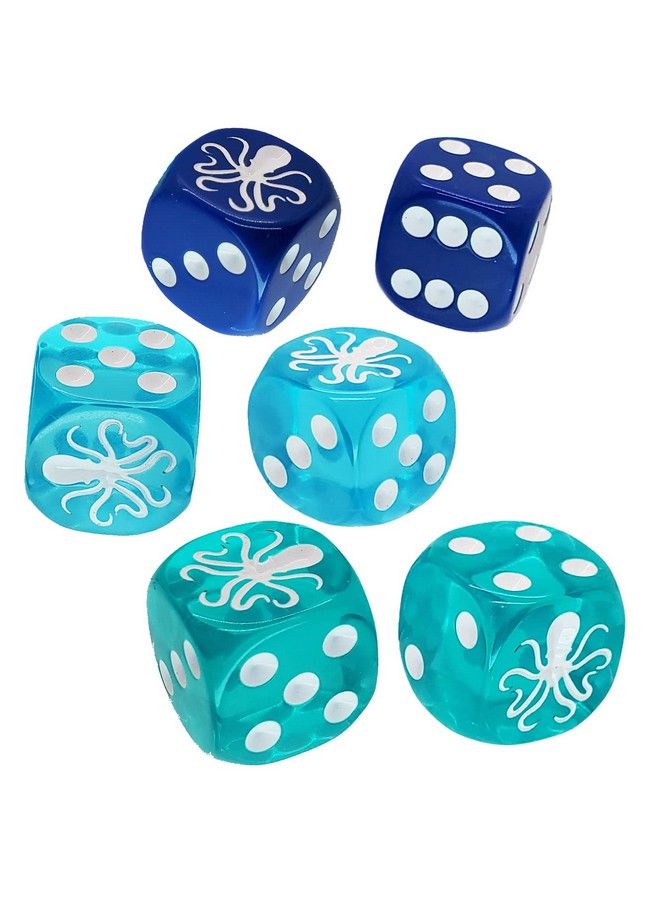 Octopus D6 Dice Set ; 6 Pcs ; 16Mm Sixsided ; Translucent Dice ; Tabletop Roleplaying Games ; Rpg ; From Steve Jackson Games