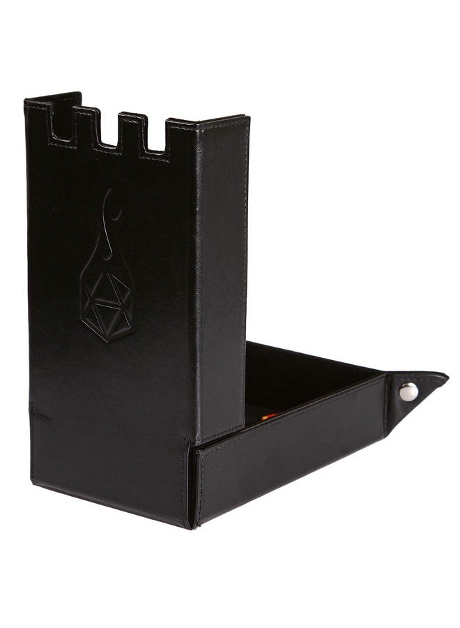 Draco Castle Foldable Dice Tray And Dice Tower Foldable Dnd Dice Tray And Dice Rolling Tray Tower Perfect For Dungeons And Dragons Rpg And Tabletop Gaming Black
