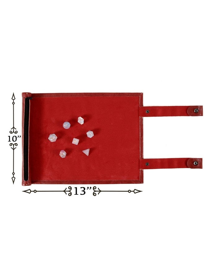 Forged Dice Co Scroll Dice Tray And Rolling Mat With Zippered Dice Holder Storage Pouch Holds Up To 14 Metal Or Plastic Polyhedral Dice Compatible With Dnd And Dungeons & Dragons Game Dice