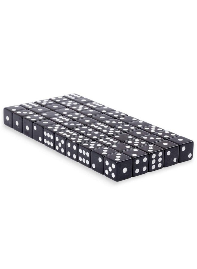 6Sided Urea Game Dice Set Standard 16Mm Size 50 Count Black Perfect For Group Events Bulk Buying