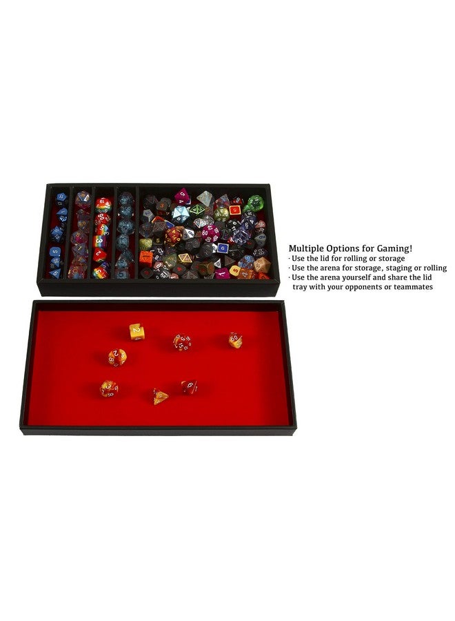 Dice Battle Pit Dice Tray 2 Dice Trays In 1 With Staging Area Rolling Tray And Storage Compatible With Any Dice Game D&D And Rpg Gaming Red
