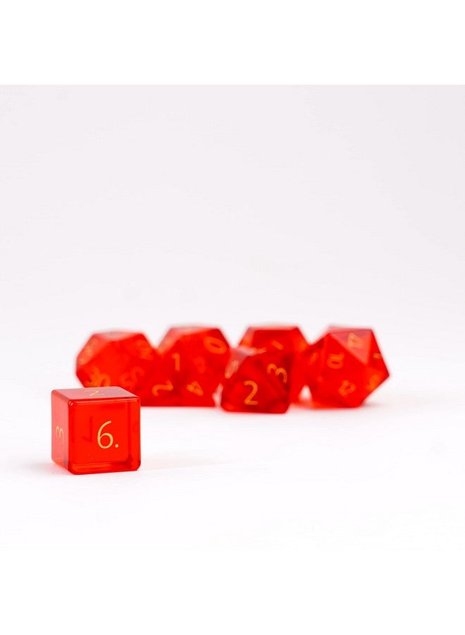 Dice Games 16Mm Birthstone Stone Poly Dnd Dice Set: Engraved November Citrine Role Playing Game Dice For Dungeons And Dragons