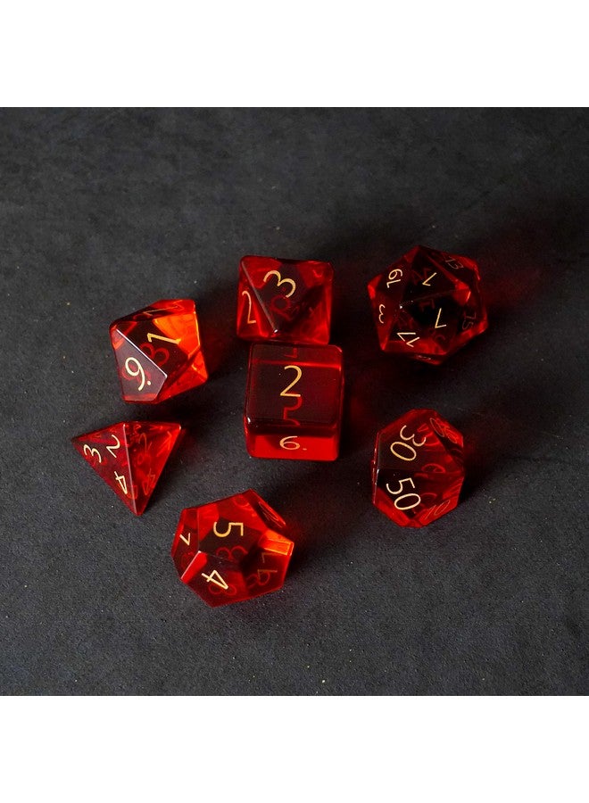 Dice Games 16Mm Birthstone Stone Poly Dnd Dice Set: Engraved November Citrine Role Playing Game Dice For Dungeons And Dragons